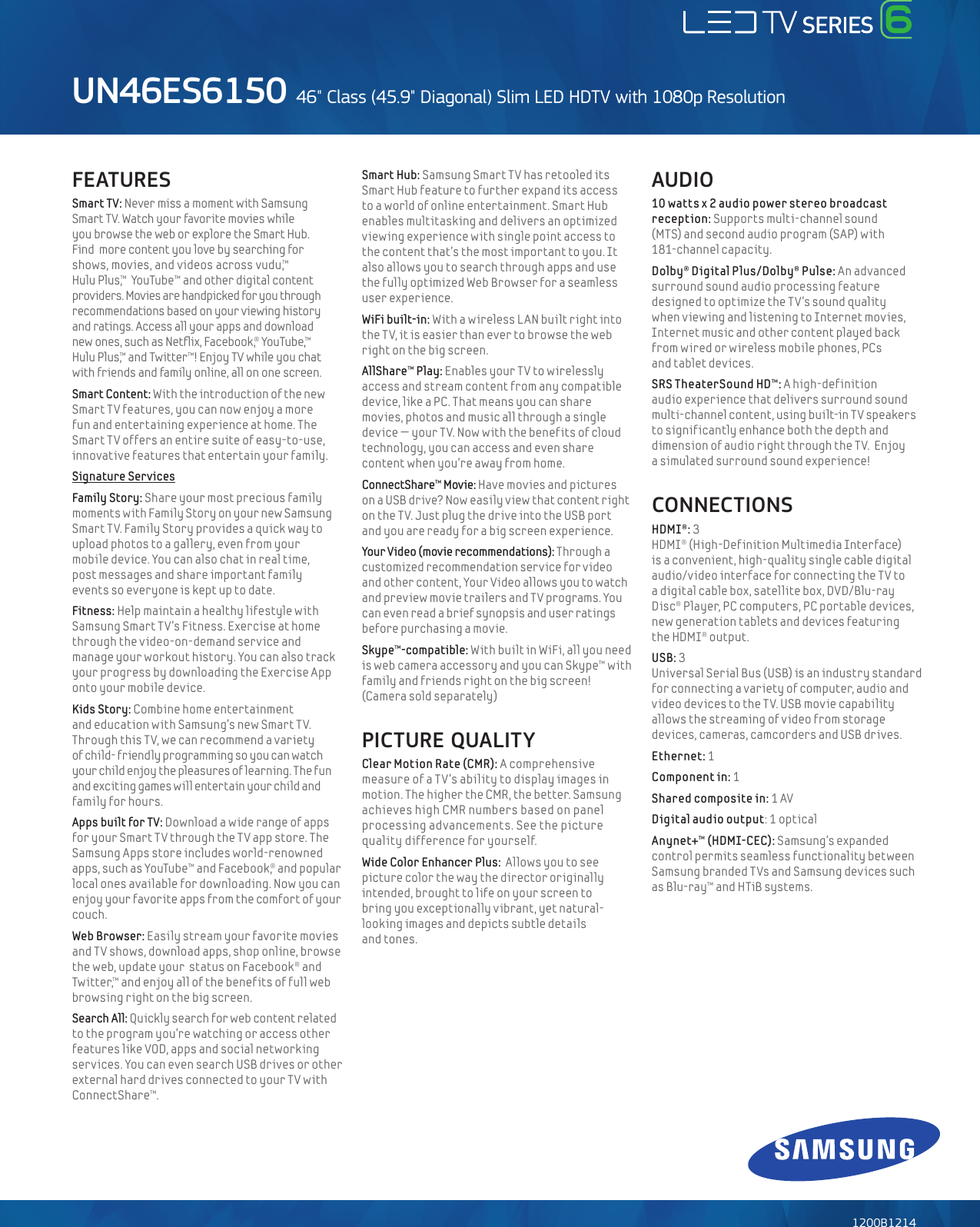 Page 2 of 3 - Samsung Samsung-Samsung-Flat-Panel-Television-Un46Es6150-Users-Manual-  Samsung-samsung-flat-panel-television-un46es6150-users-manual