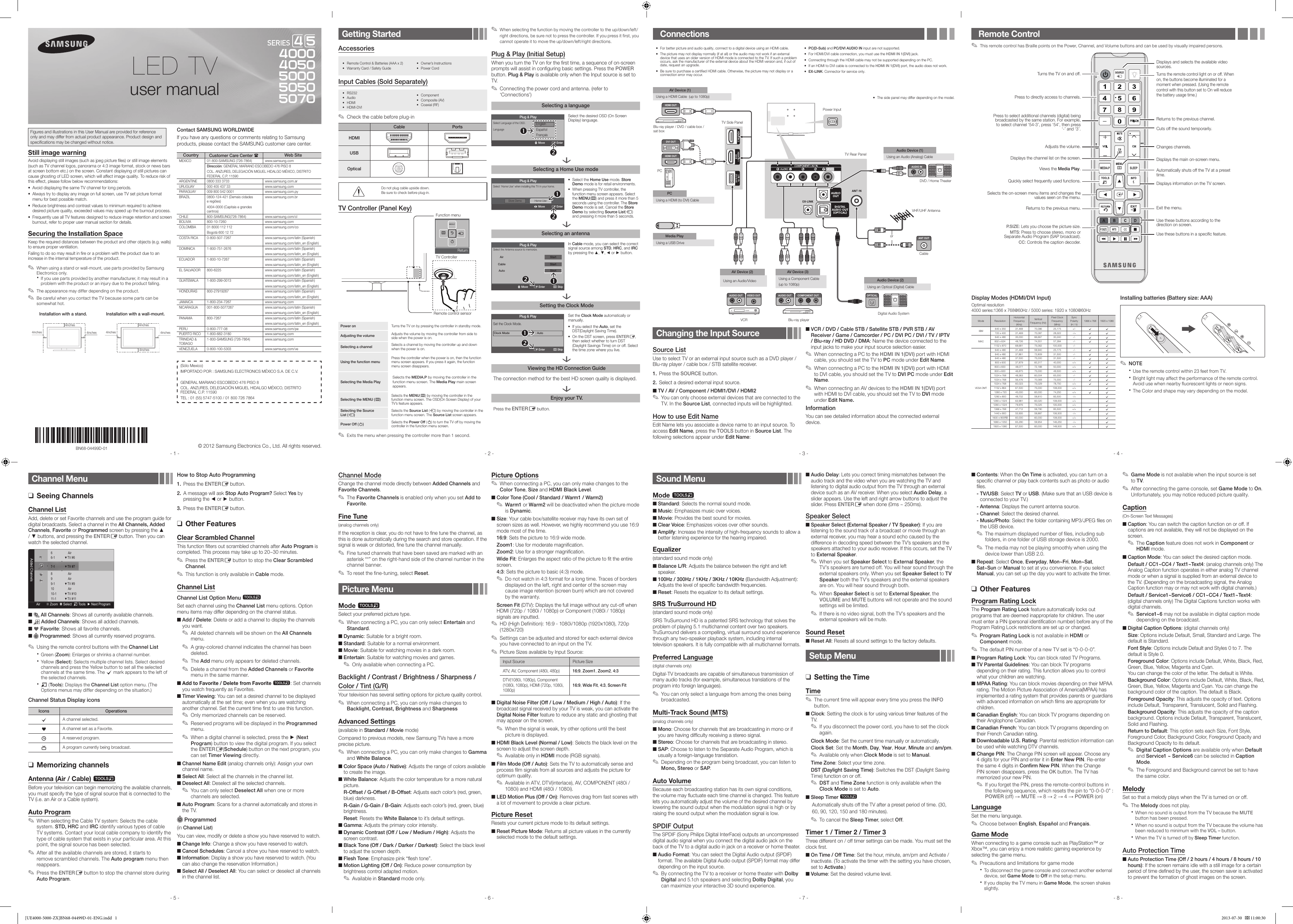 Page 1 of 2 - Samsung Samsung-Samsung-Led-Tv-Un32Eh5000-Users-Manual-  Samsung-samsung-led-tv-un32eh5000-users-manual