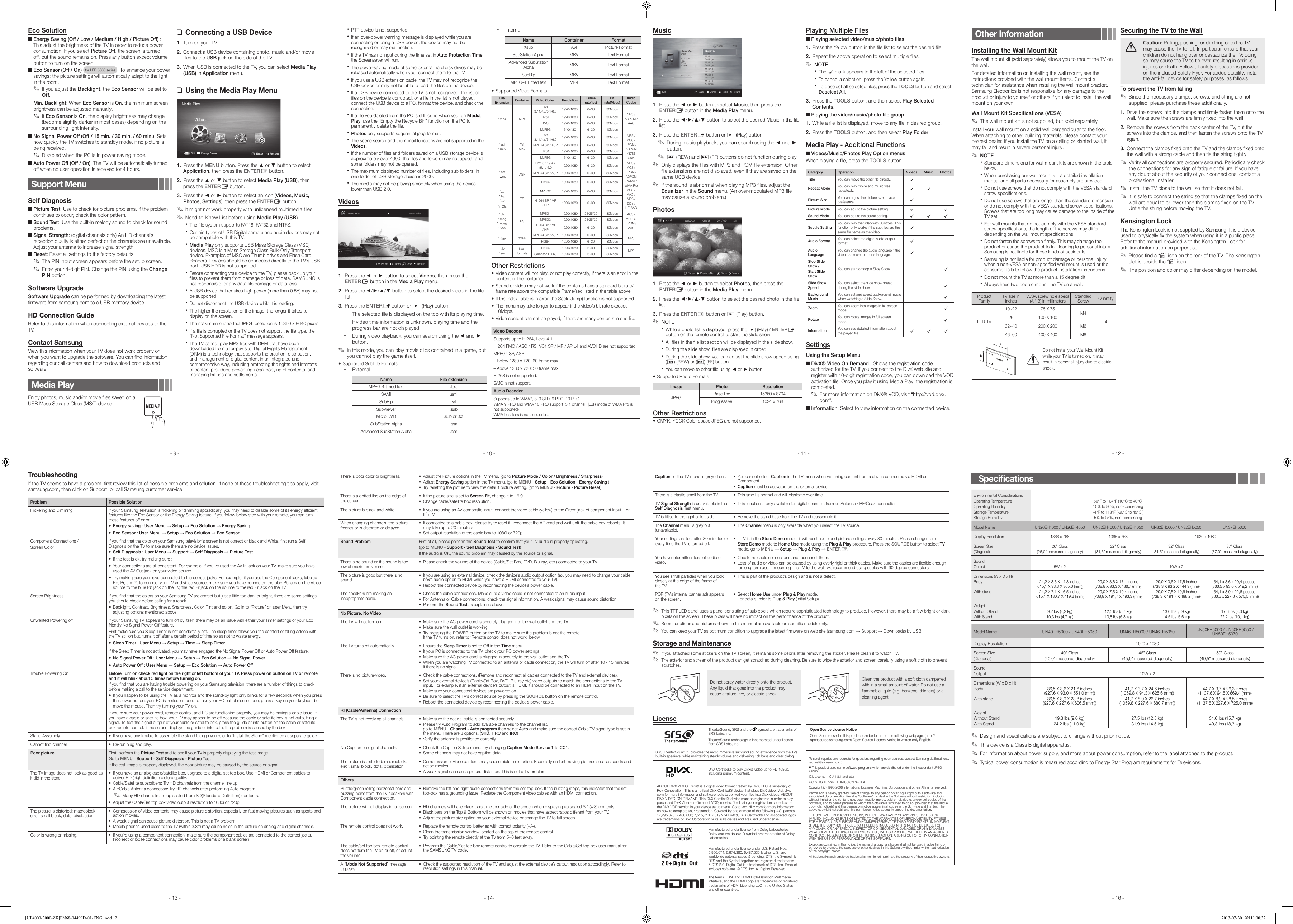 Page 2 of 2 - Samsung Samsung-Samsung-Led-Tv-Un32Eh5000-Users-Manual-  Samsung-samsung-led-tv-un32eh5000-users-manual