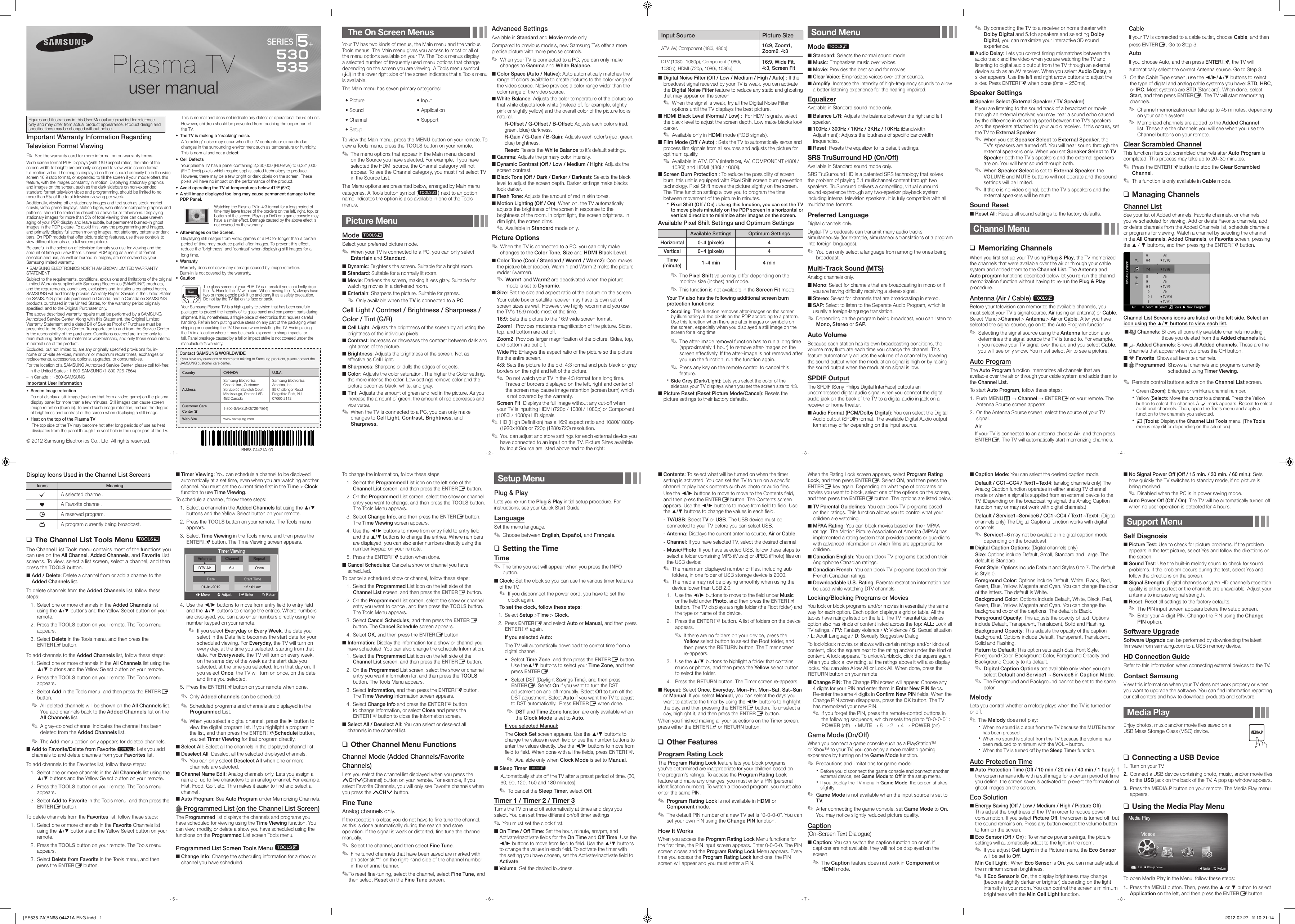 Page 1 of 2 - Samsung Samsung-Samsung-Plasma-Tv-530-Users-Manual-  Samsung-samsung-plasma-tv-530-users-manual