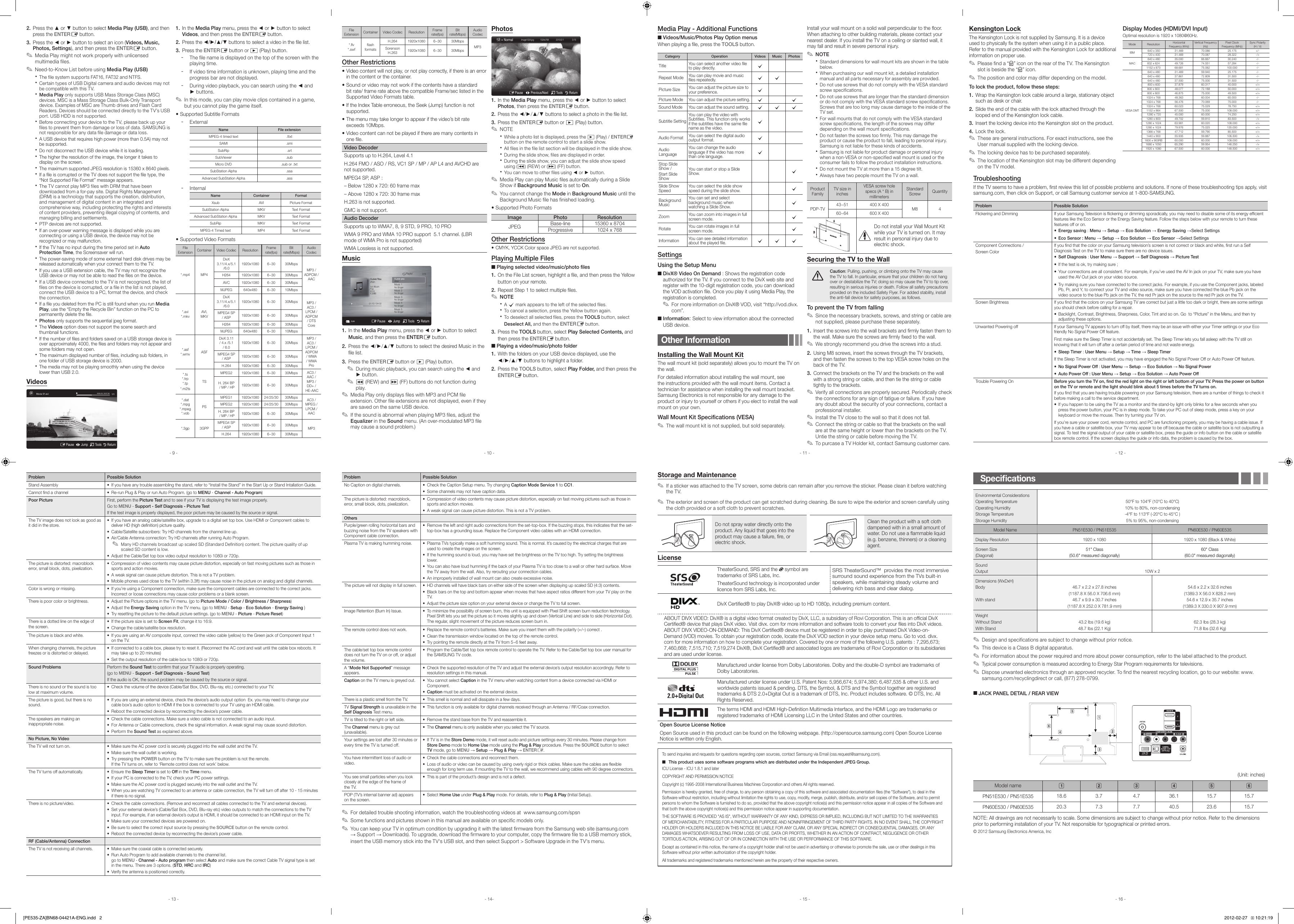 Page 2 of 2 - Samsung Samsung-Samsung-Plasma-Tv-530-Users-Manual-  Samsung-samsung-plasma-tv-530-users-manual