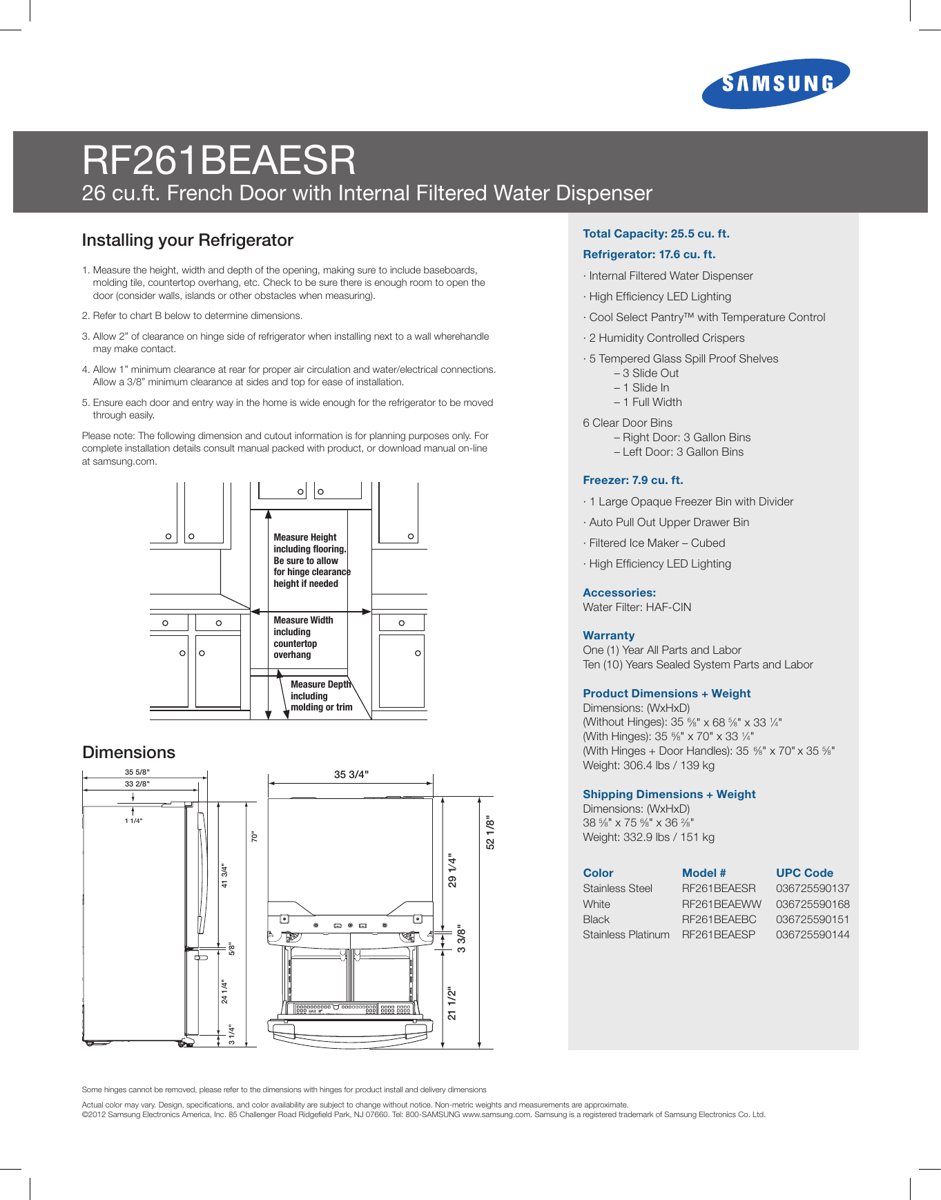 Page 2 of 2 - Samsung Samsung-Samsung-Refrigerator-Rf261Beaesr-Users-Manual- RF261BEAESR  Samsung-samsung-refrigerator-rf261beaesr-users-manual