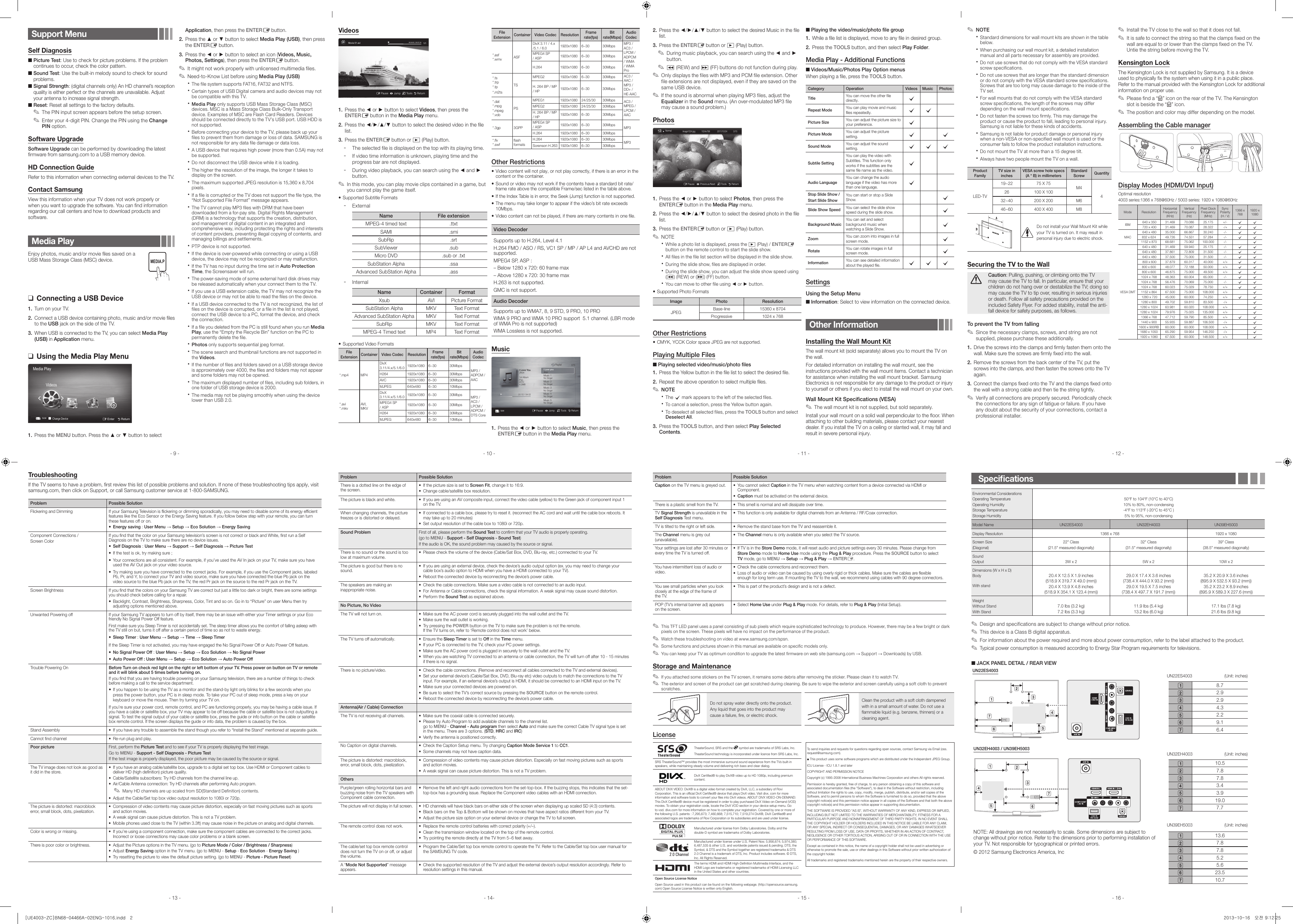 Samsung Un32Eh4003Fxza Users Manual