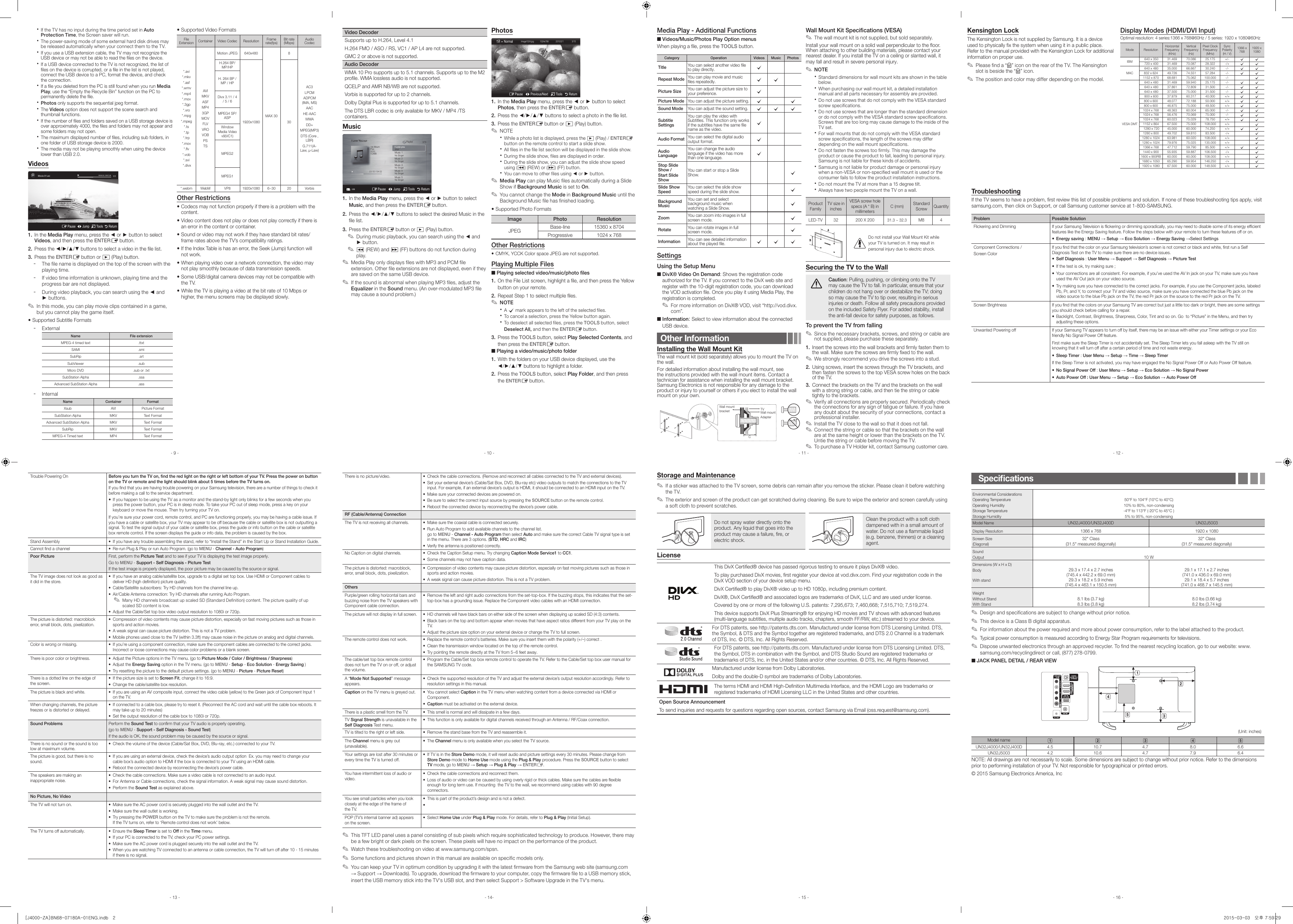 Page 2 of 2 - Samsung Samsung-Un32J4000Afxza-Users-Manual-  Samsung-un32j4000afxza-users-manual