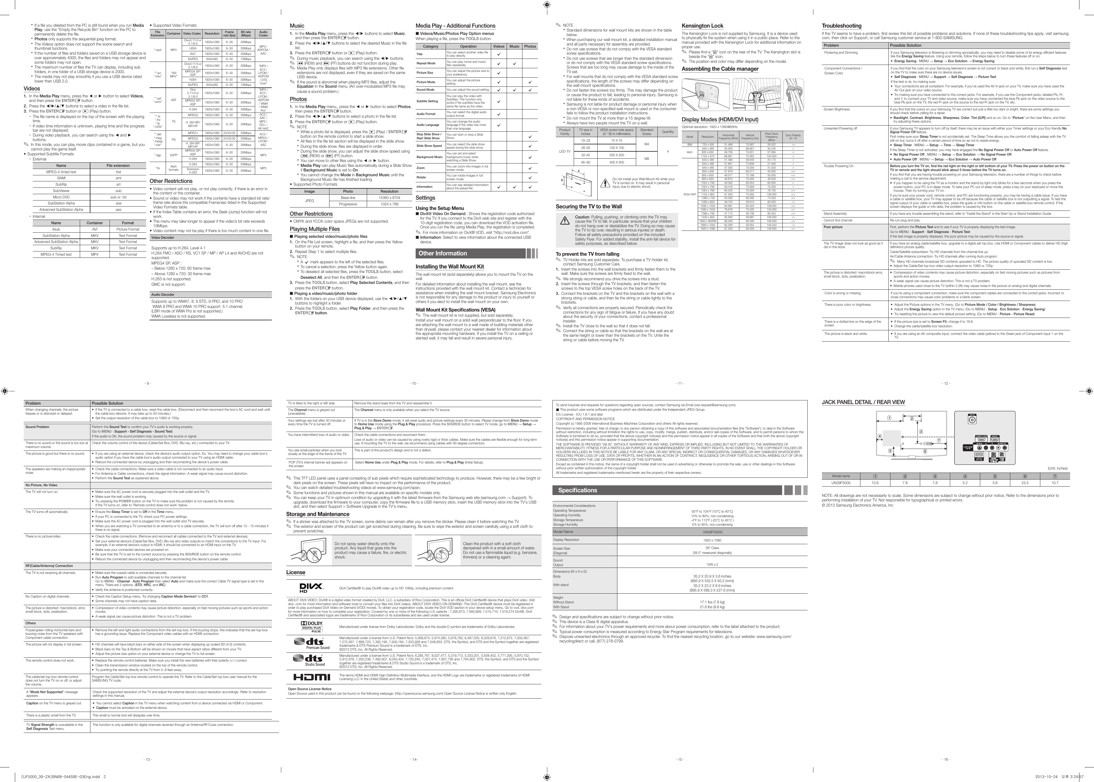 Page 2 of 2 - Samsung Samsung-Un39Fh5000Fxza-Users-Manual- Samsung-un39fh5000fxza-users-manual
