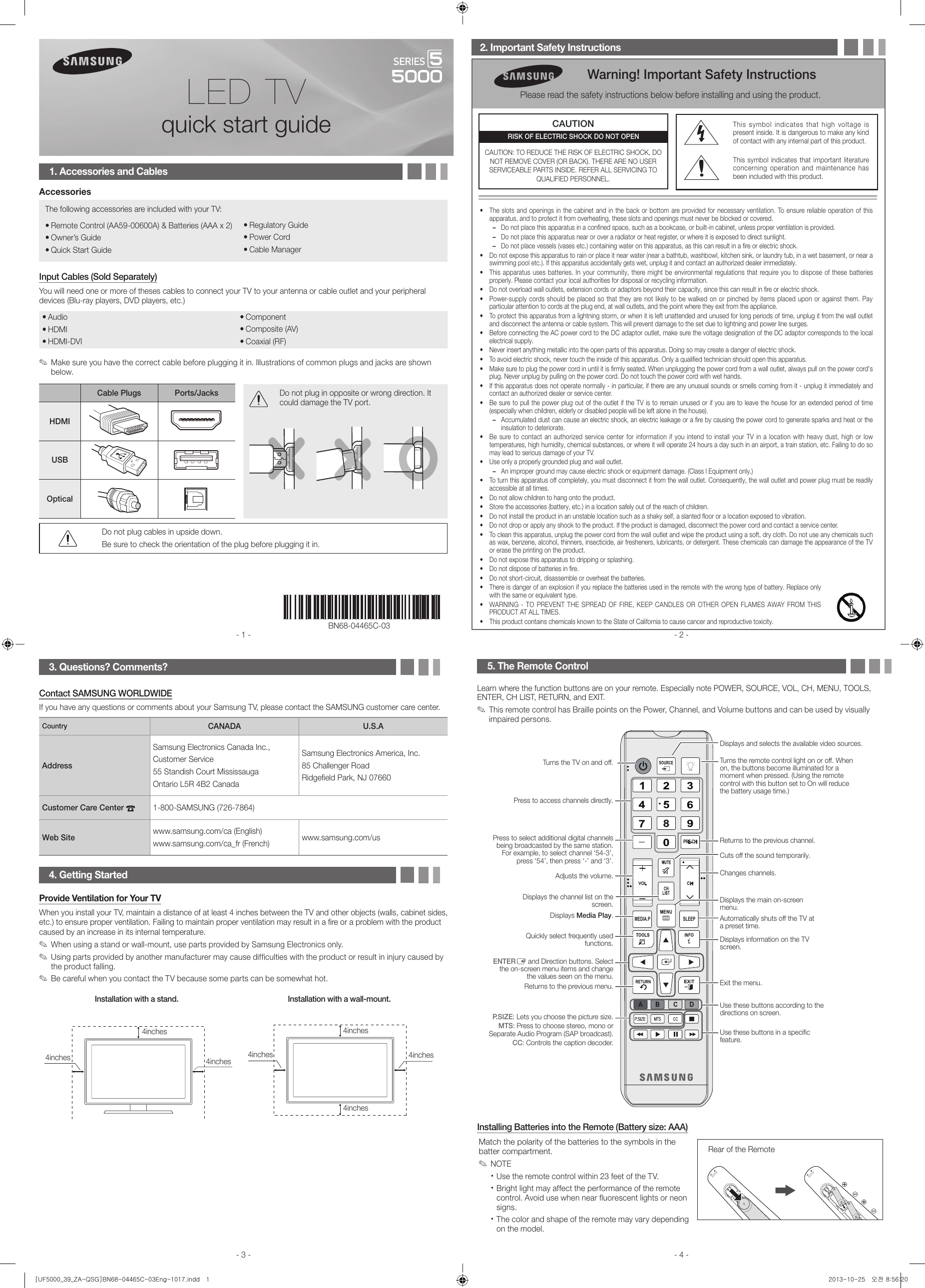 Page 1 of 2 - Samsung Samsung-Un39Fh5000Fxza-Users-Manual-  Samsung-un39fh5000fxza-users-manual