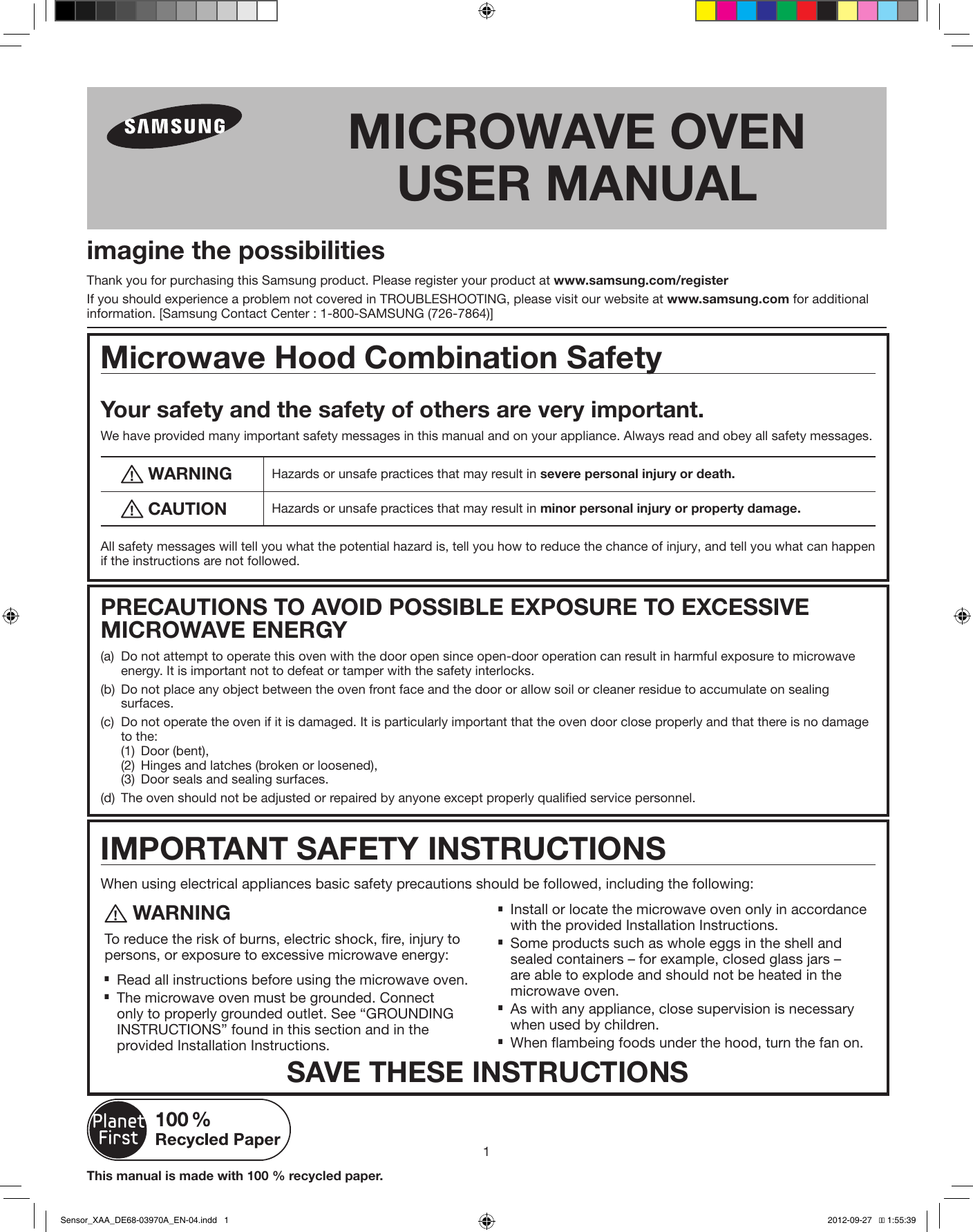 Page 1 of 6 - Samsung  (0.3 MB) Sensor XAA DE68-03970A EN-04