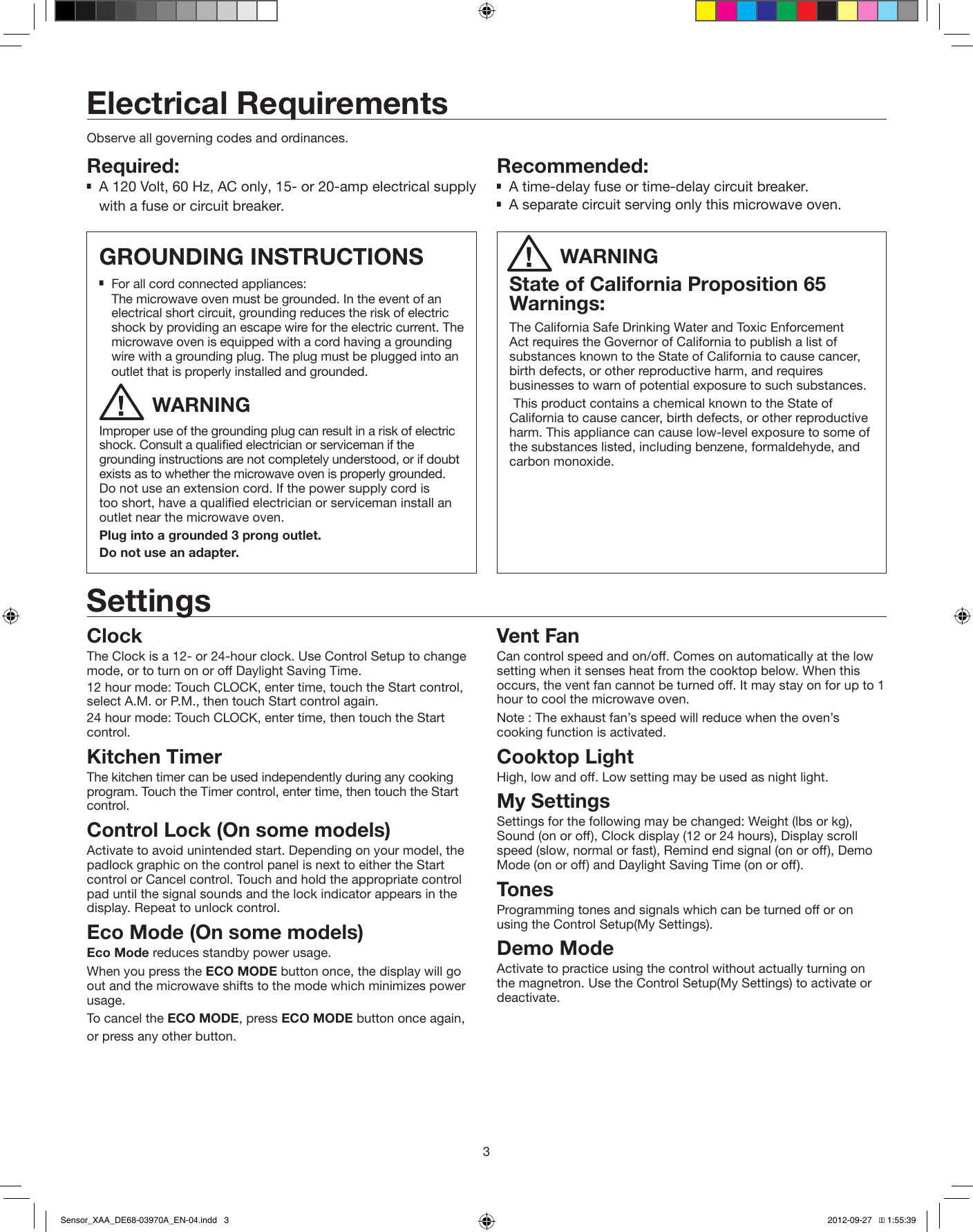 Page 3 of 6 - Samsung  (0.3 MB) Sensor XAA DE68-03970A EN-04