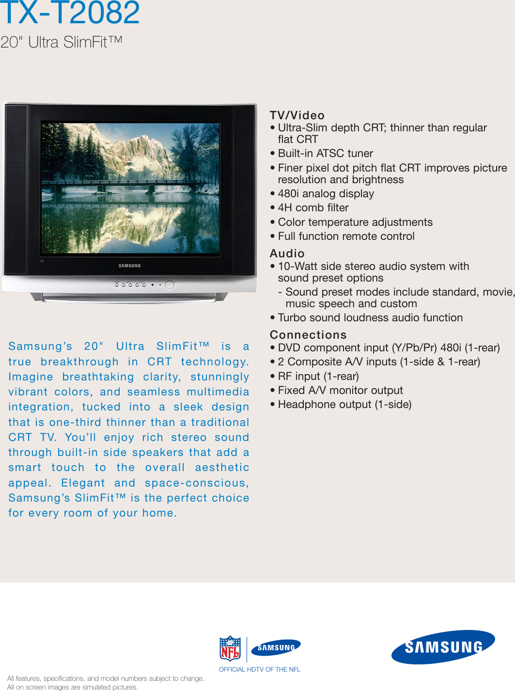 Page 1 of 2 - Samsung #6123 SlimFit If Not Then TX-T2082 Spec