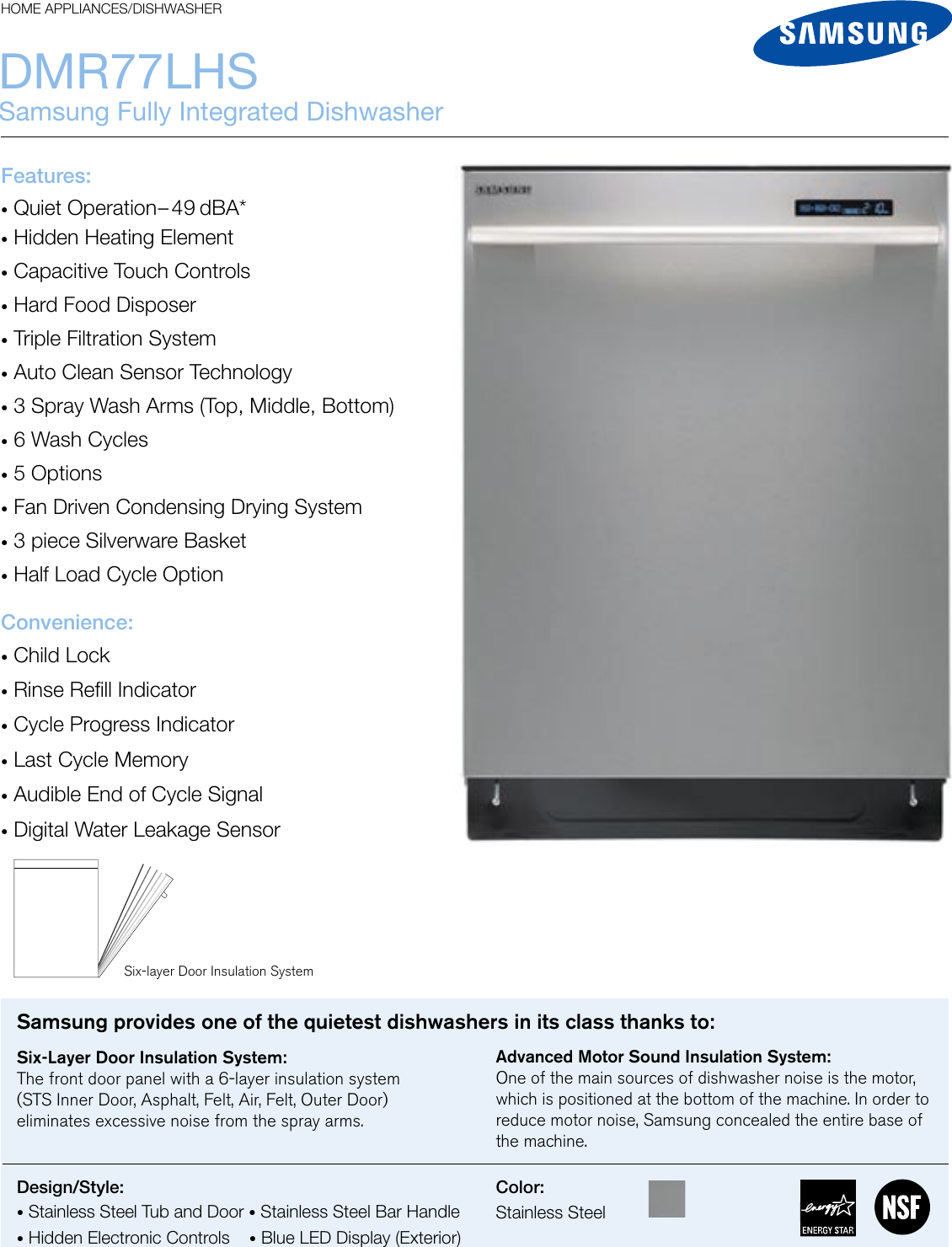 dmr77 samsung dishwasher