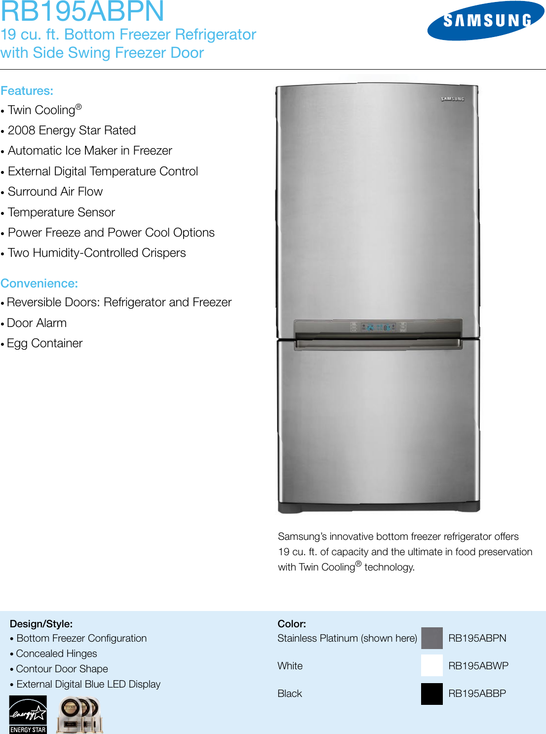 Samsung If Not Then Rb195abpn Spec