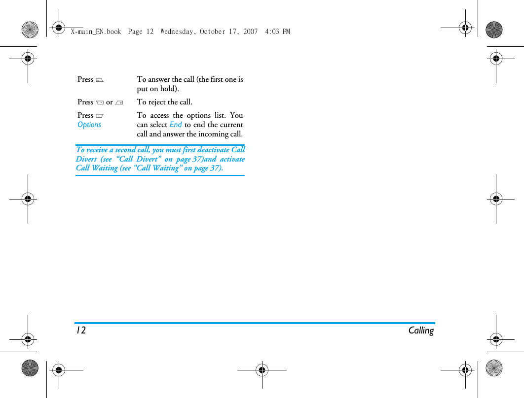 Page 13 of Sang Fei Consumer Communications CT9A9U Dual-band GSM 850/1900 Mobile Phone with Bluetooth User Manual X main EN