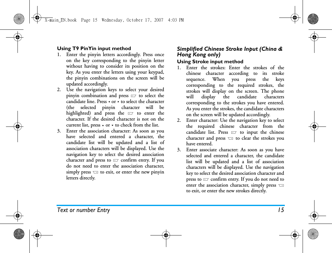 Page 16 of Sang Fei Consumer Communications CT9A9U Dual-band GSM 850/1900 Mobile Phone with Bluetooth User Manual X main EN