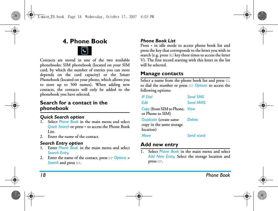 Page 19 of Sang Fei Consumer Communications CT9A9U Dual-band GSM 850/1900 Mobile Phone with Bluetooth User Manual X main EN