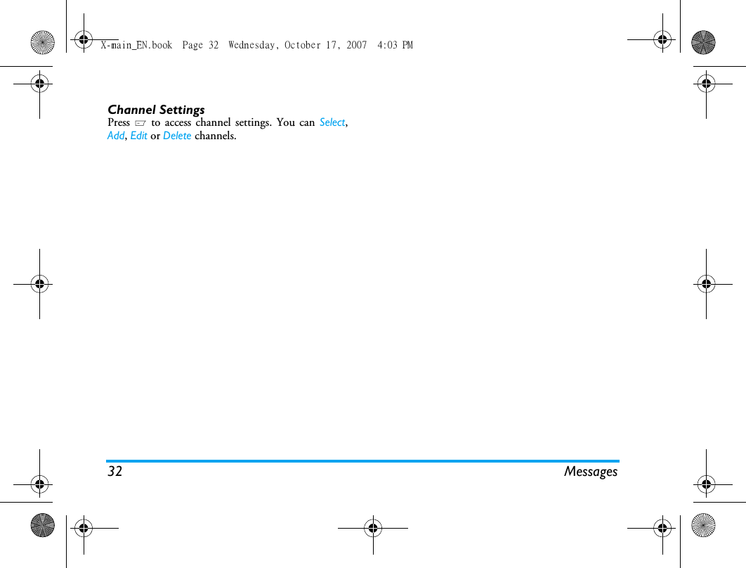 Page 33 of Sang Fei Consumer Communications CT9A9U Dual-band GSM 850/1900 Mobile Phone with Bluetooth User Manual X main EN