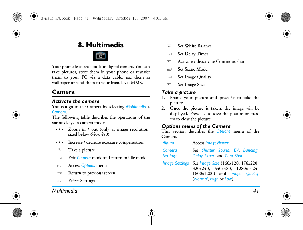 Page 42 of Sang Fei Consumer Communications CT9A9U Dual-band GSM 850/1900 Mobile Phone with Bluetooth User Manual X main EN