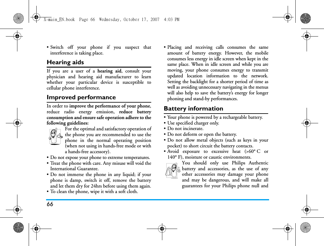 Page 67 of Sang Fei Consumer Communications CT9A9U Dual-band GSM 850/1900 Mobile Phone with Bluetooth User Manual X main EN