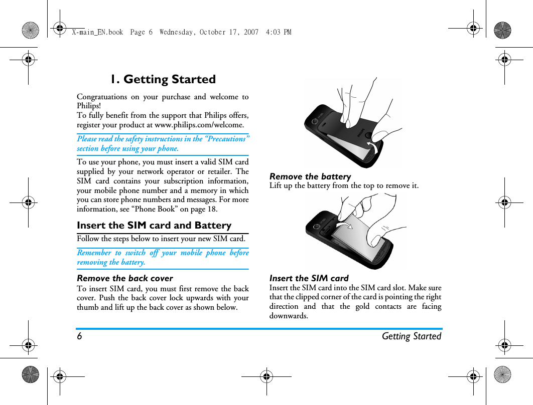 Page 7 of Sang Fei Consumer Communications CT9A9U Dual-band GSM 850/1900 Mobile Phone with Bluetooth User Manual X main EN