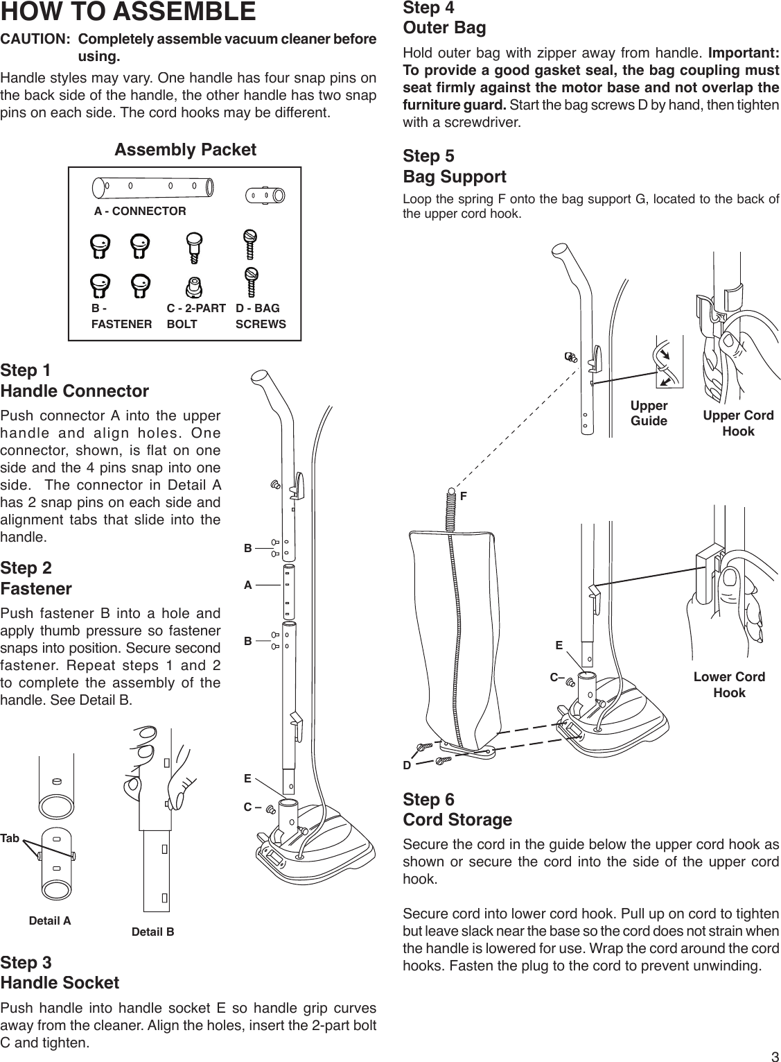 Page 3 of 7 - Sanitaire Sanitaire-S634-Users-Manual- 75325 Sanitaire_Pro  Sanitaire-s634-users-manual