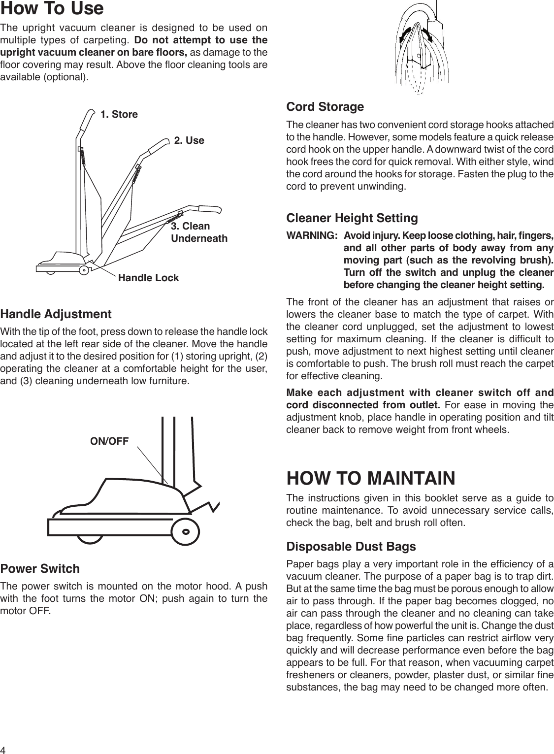 Page 4 of 7 - Sanitaire Sanitaire-S634-Users-Manual- 75325 Sanitaire_Pro  Sanitaire-s634-users-manual