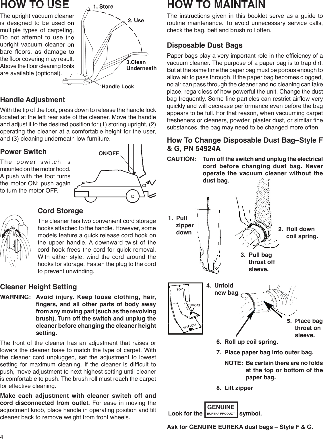 Page 4 of 7 - Sanitaire Sanitaire-S647-Series-Users-Manual- 75326 Sanitaire_Pro  Sanitaire-s647-series-users-manual