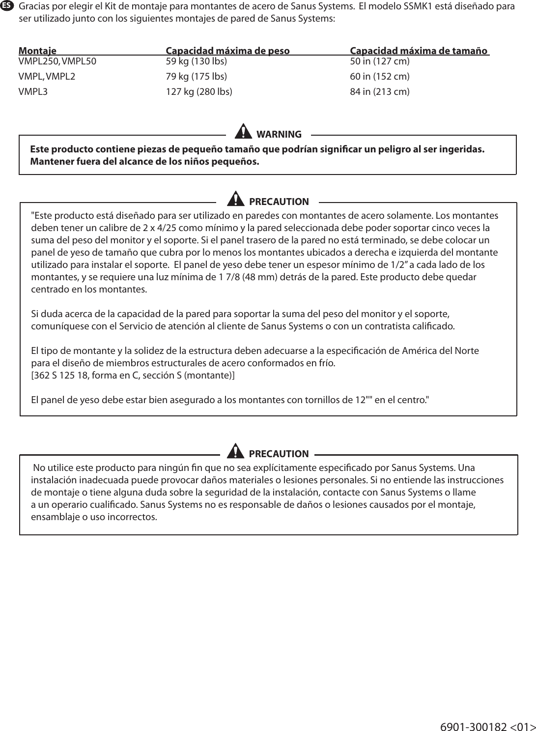 Page 2 of 9 - Sanus-Systems Sanus-Systems-Sanus-Ssmk1-Users-Manual-  Sanus-systems-sanus-ssmk1-users-manual