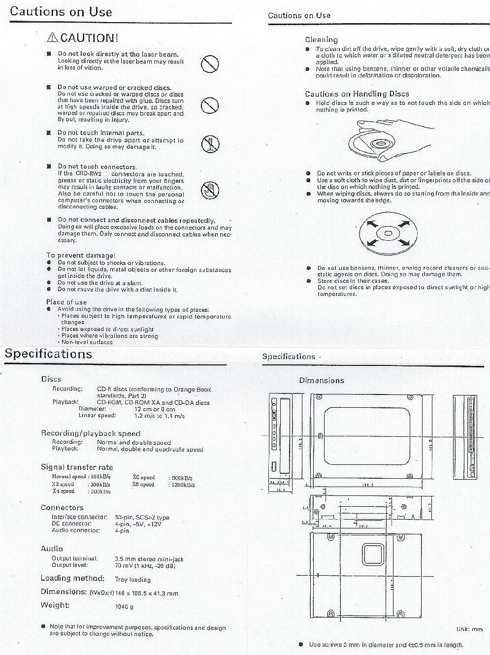 Internal CD-RW drive User Manual