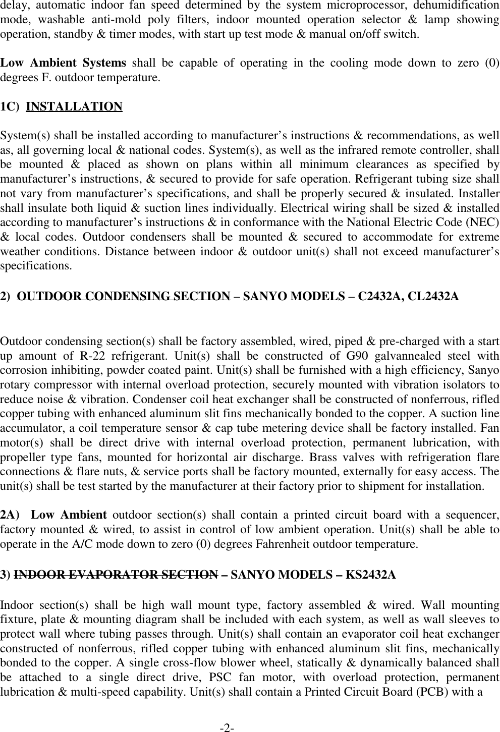 Page 2 of 3 - Sanyo Sanyo-24Kls32A-Users-Manual- AIR CONDITIONING PRODUCTS  Sanyo-24kls32a-users-manual