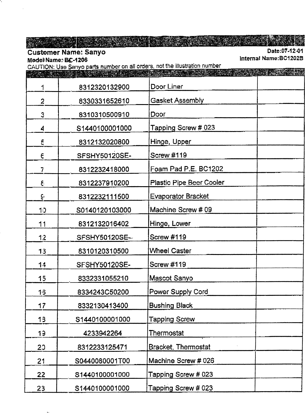 Page 1 of 6 - Sanyo Sanyo-Bc-1206-Users-Manual-  Sanyo-bc-1206-users-manual