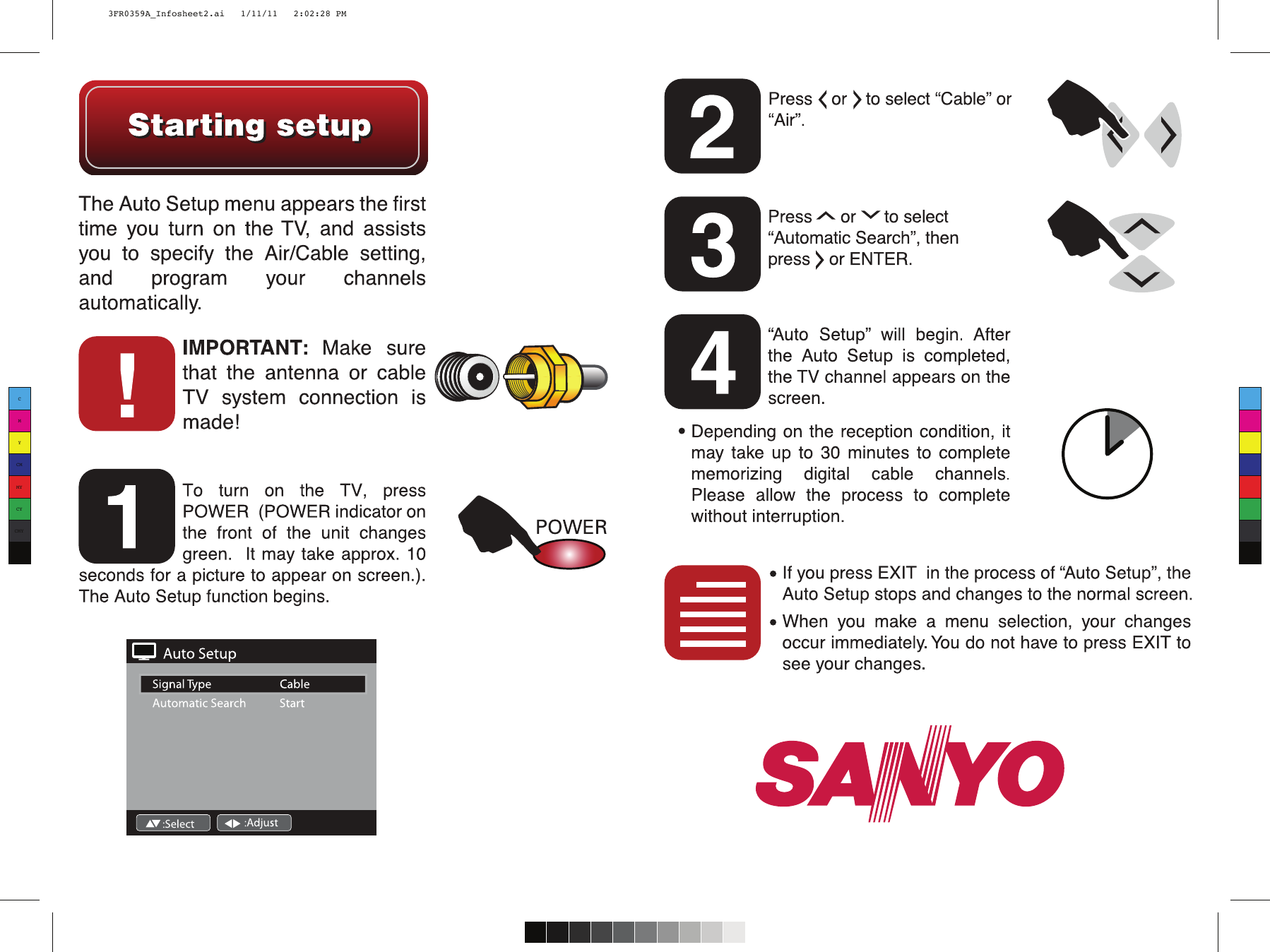 Page 2 of 2 - Sanyo Sanyo-Dp19241-Quick-Start-Guide 56Q0259A_Infosheet2