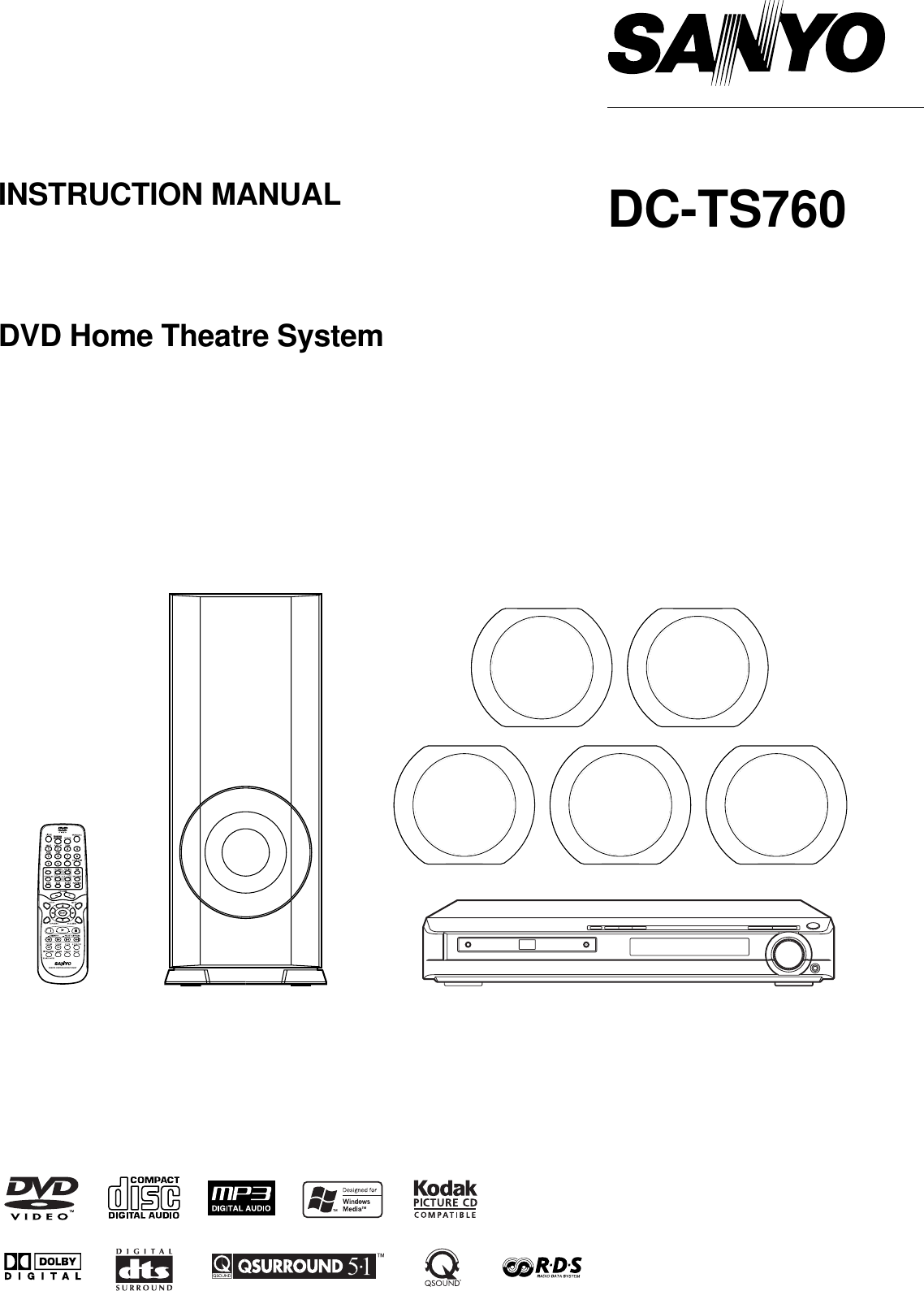 Sanyo Dvd Player Dc Ts760 Users Manual TS 760 Cinema Home Theatre