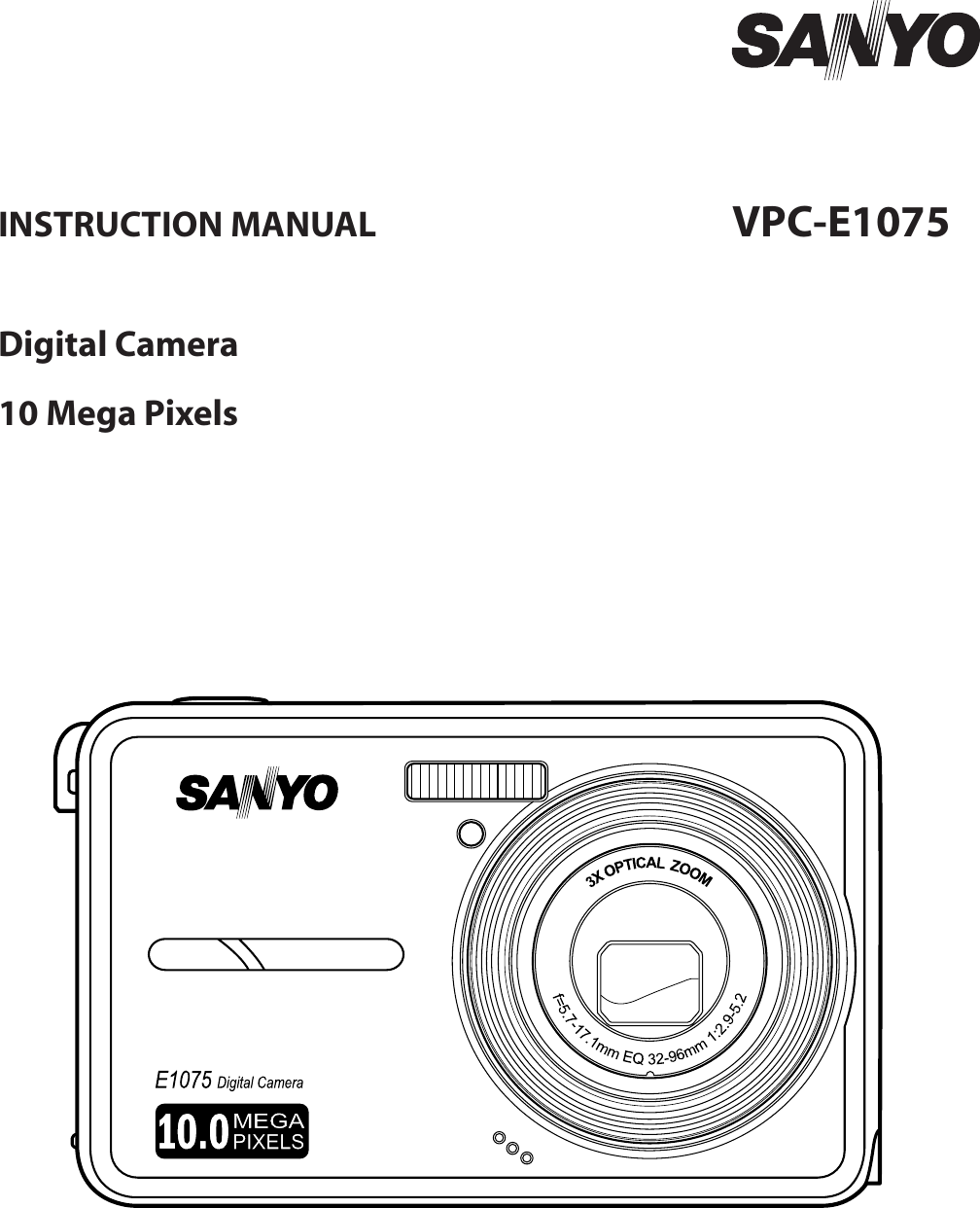 Sanyo Vpc E1075 Instruction Manual