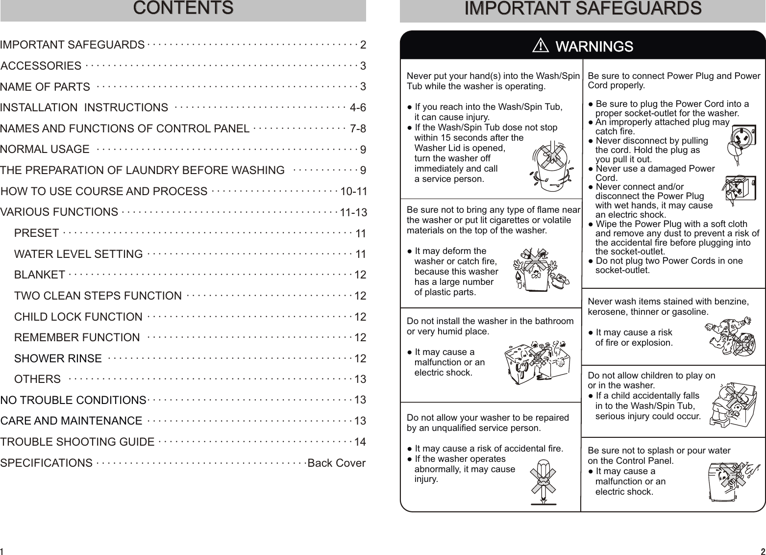 Page 2 of 8 - Sanyo Sanyo-Washer-Asw-A85Ht-Users-Manual- ASW-A85HT(马来西亚)  Sanyo-washer-asw-a85ht-users-manual