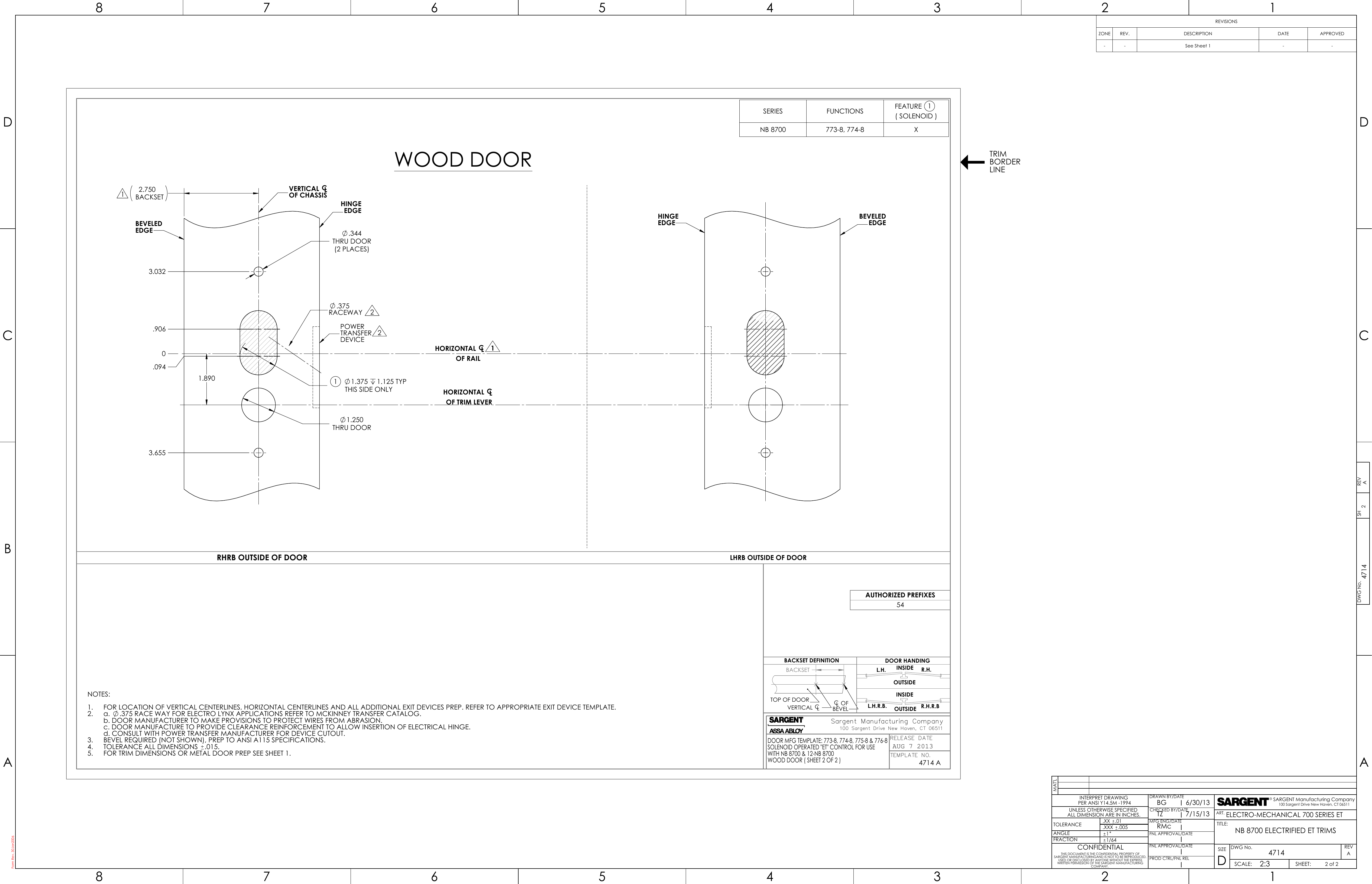 Page 2 of 2 - Sargent 4714  NB-8700 ET TRIM 4714A