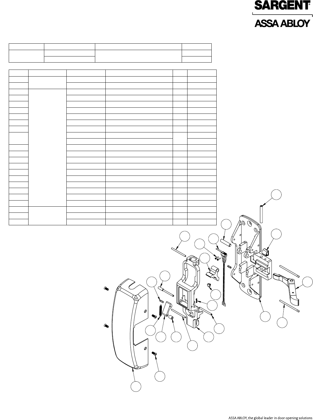 Sargent 80 Series Parts Manual