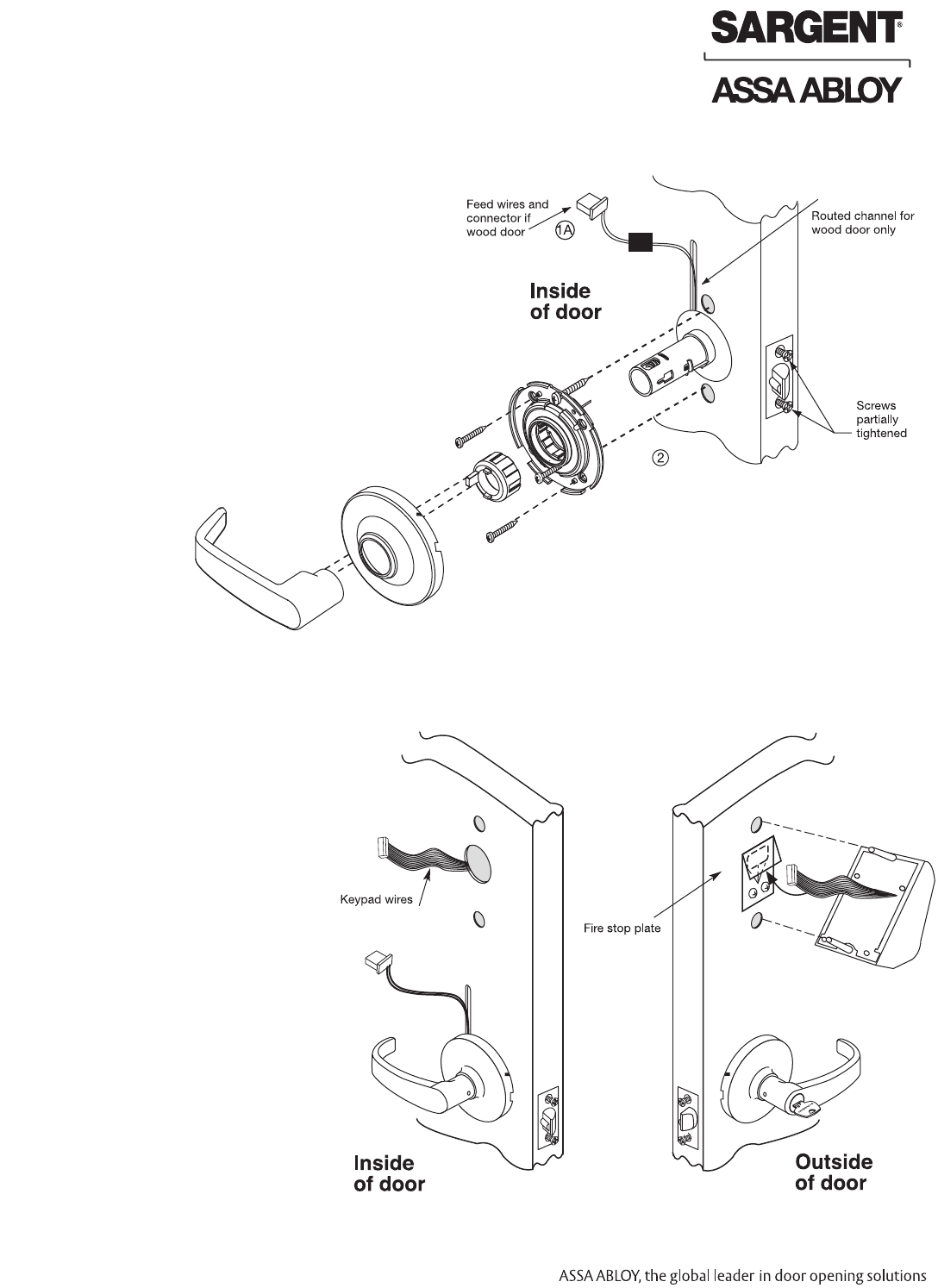 Sargent A7113E Instructions For Installing KP10G77 Line Bored Locks