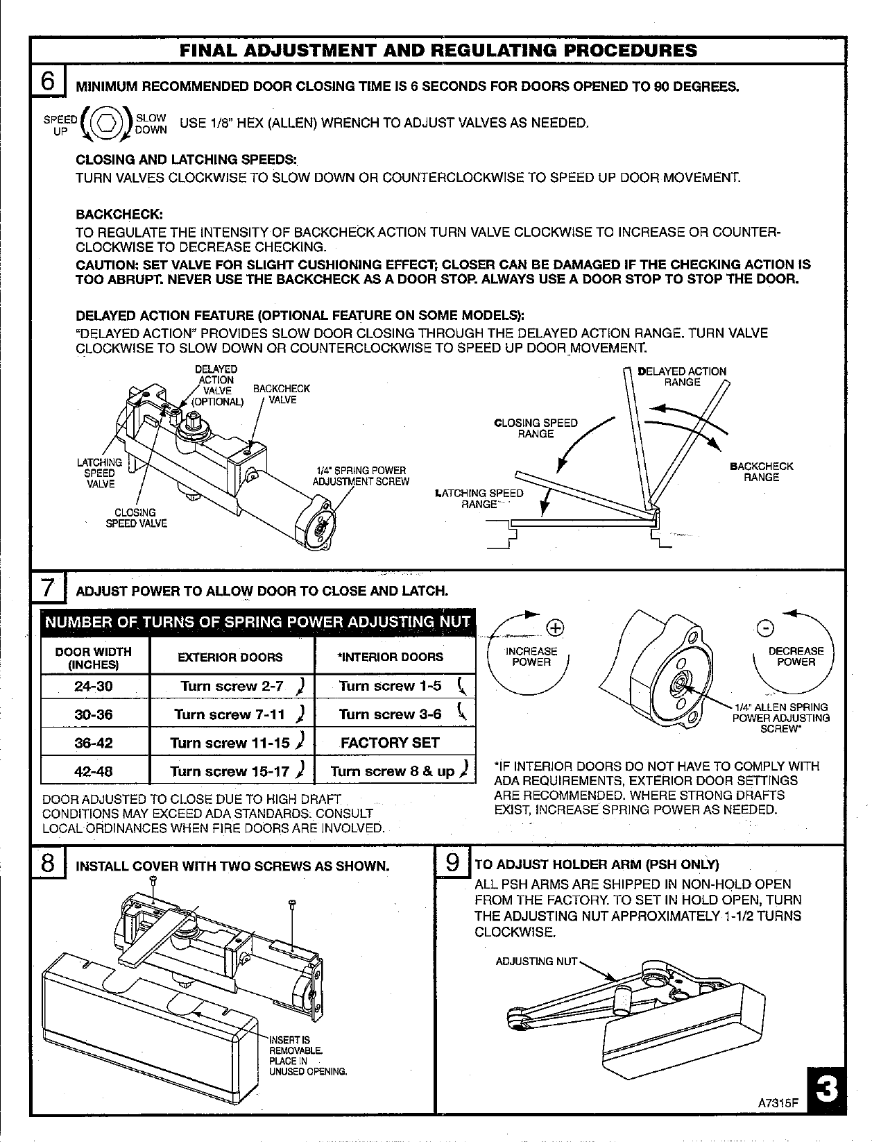 Sargent Print A7315 F.tif (4 Pages) Instructions For Installation Of