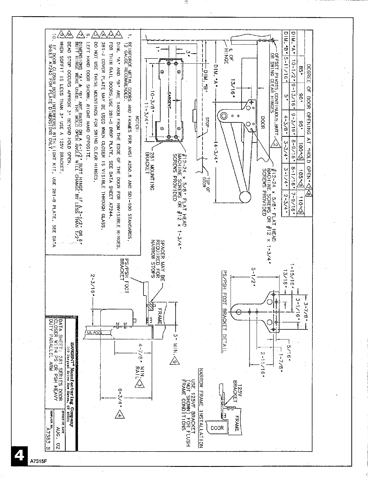 Sargent Print A7315 F.tif (4 Pages) Instructions For Installation Of