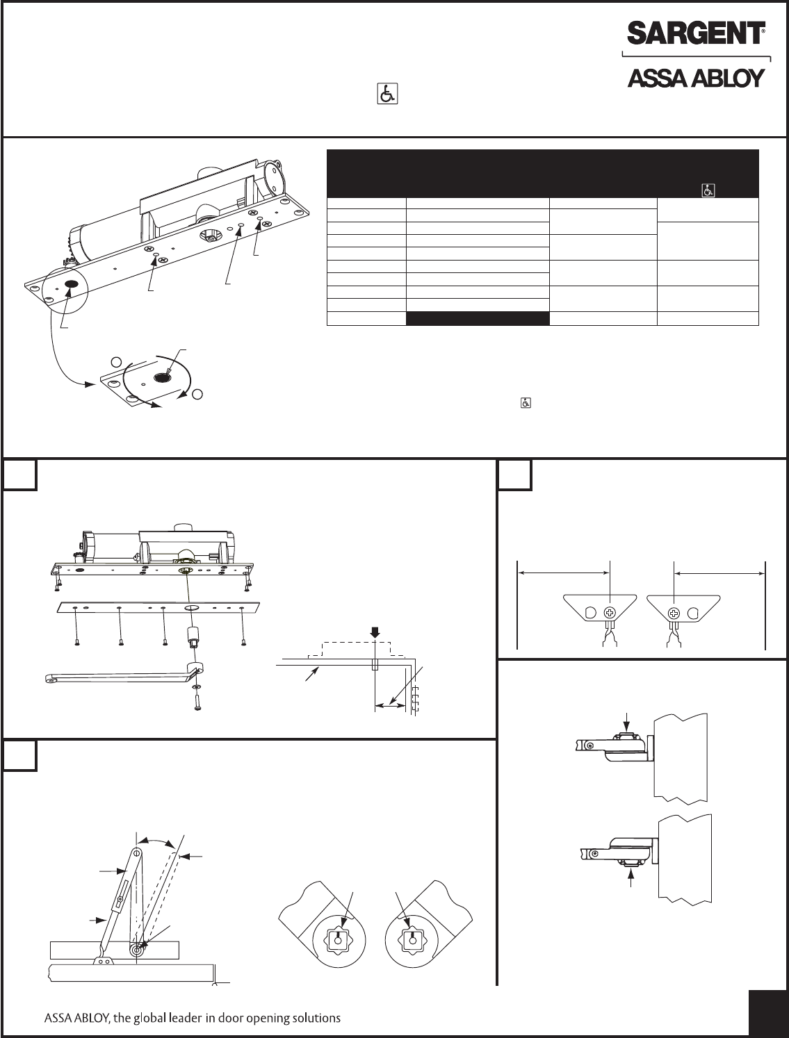 Sargent Installation Instructions For 278 Series Concealed