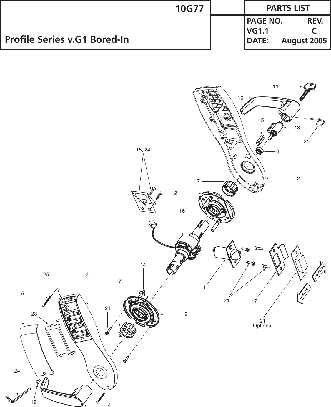 Page 1 of 1 - Sargent V.G1 Parts Pages Profile Series 10G77 V G1.1-C