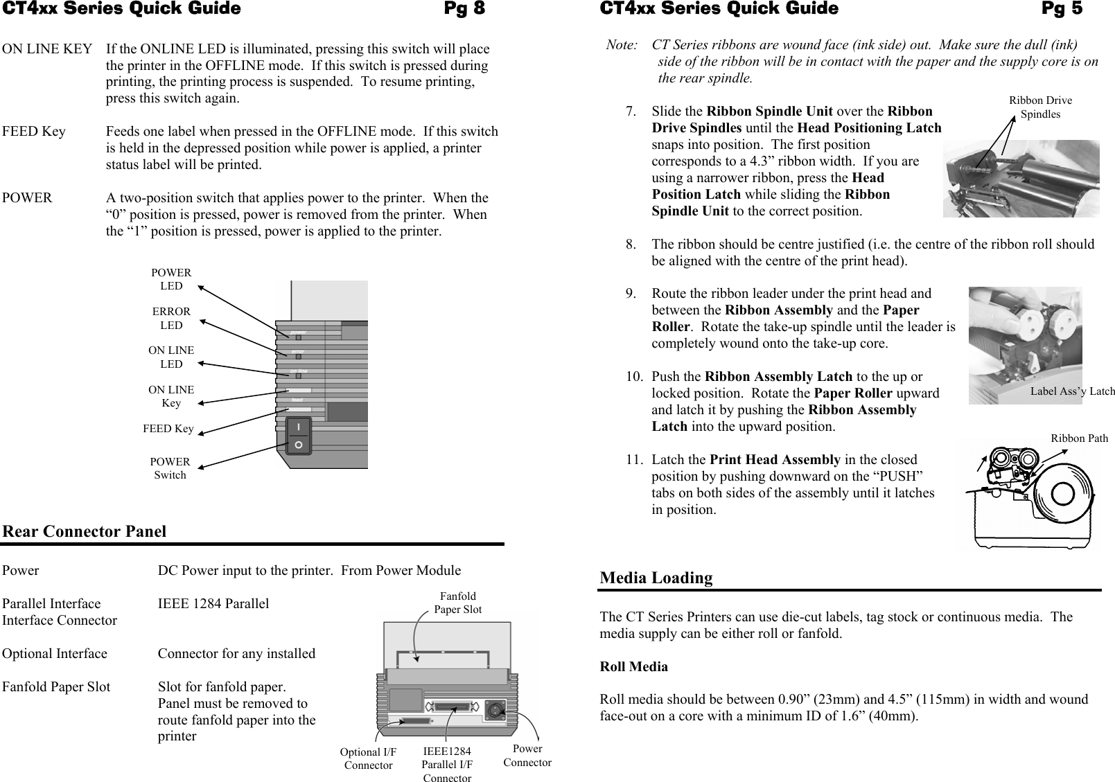 Page 7 of 8 - Sato Sato-Label-Maker-Label-Dispenser-Users-Manual- CT4xx Quick Guide  Sato-label-maker-label-dispenser-users-manual