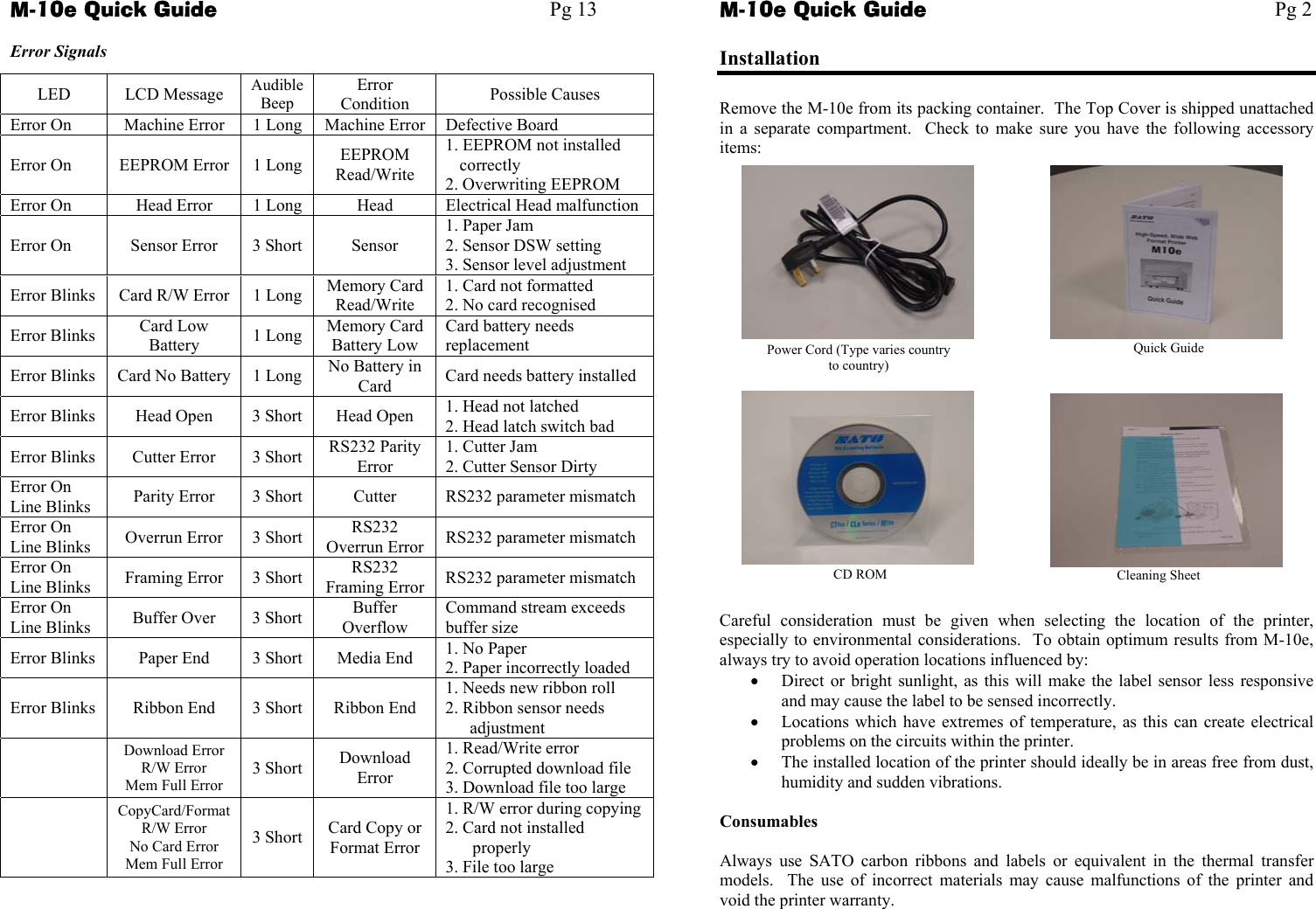 Page 5 of 10 - Sato Sato-Label-Maker-M-10E-Users-Manual Quick Guide