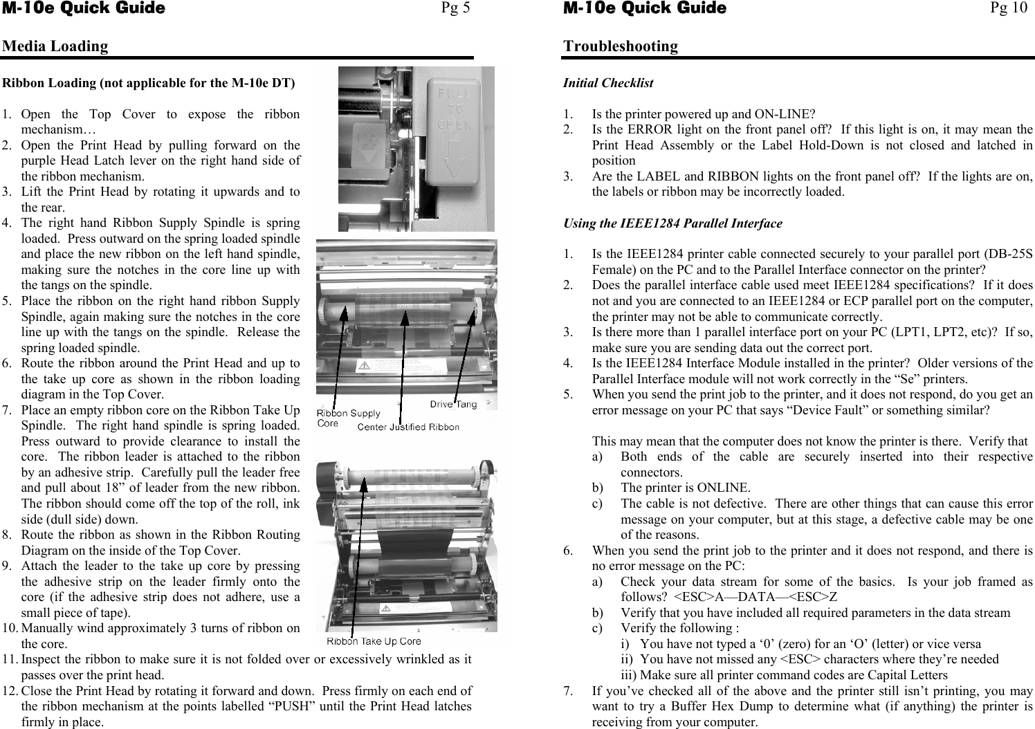 Page 8 of 10 - Sato Sato-Label-Maker-M-10E-Users-Manual Quick Guide