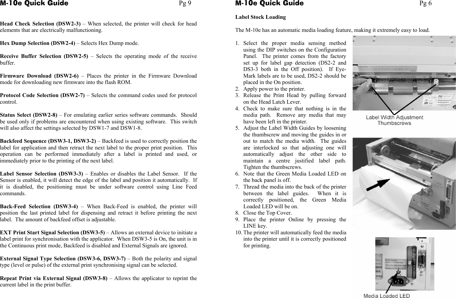 Page 9 of 10 - Sato Sato-Label-Maker-M-10E-Users-Manual Quick Guide