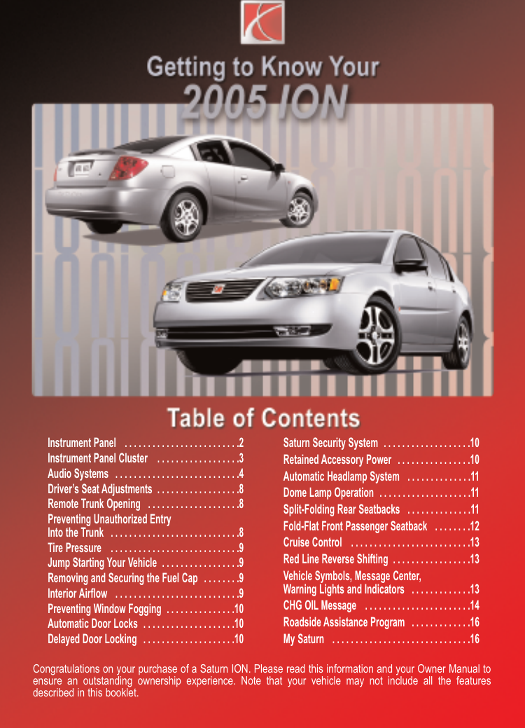 Saturn 2004 Ion Get To Know Manual Guide