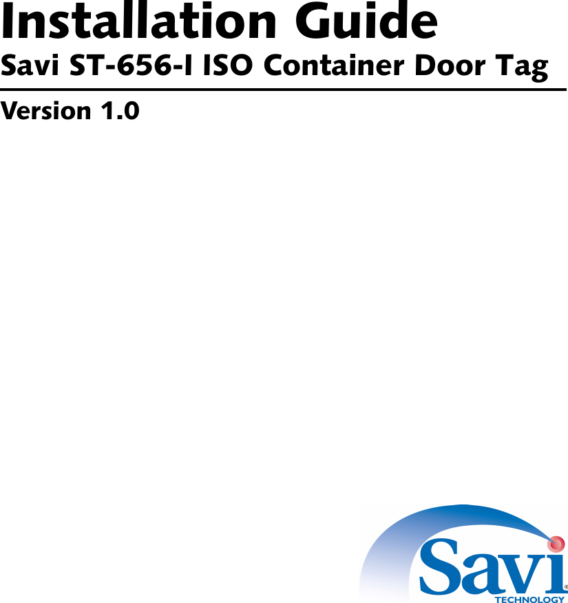 Installation GuideSavi ST-656-I ISO Container Door TagVersion 1.0