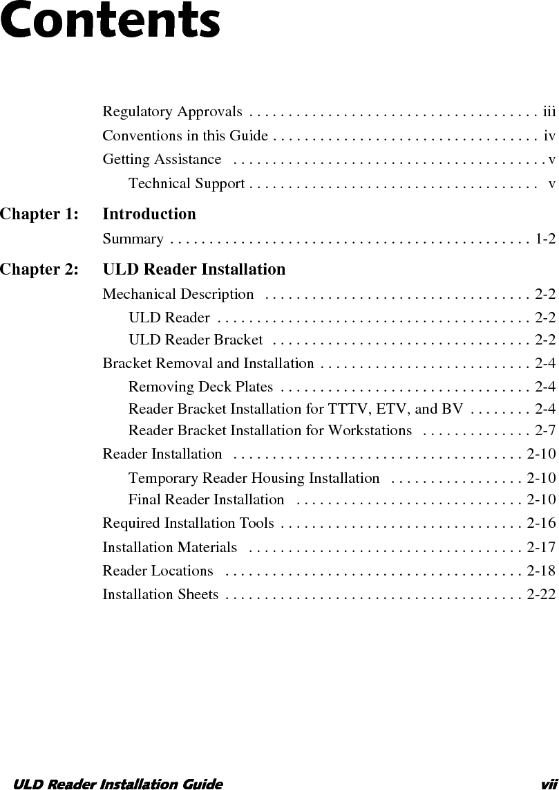 viiiviiiviiiviii ULD Reader Installation GuideULD Reader Installation GuideULD Reader Installation GuideULD Reader Installation Guide