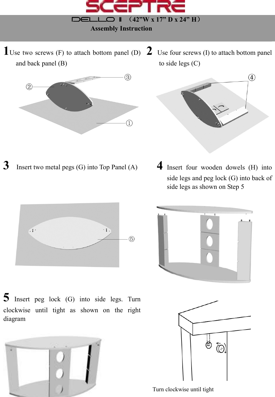 Sceptre Technologies Projection Television Dello Users Manual II AI