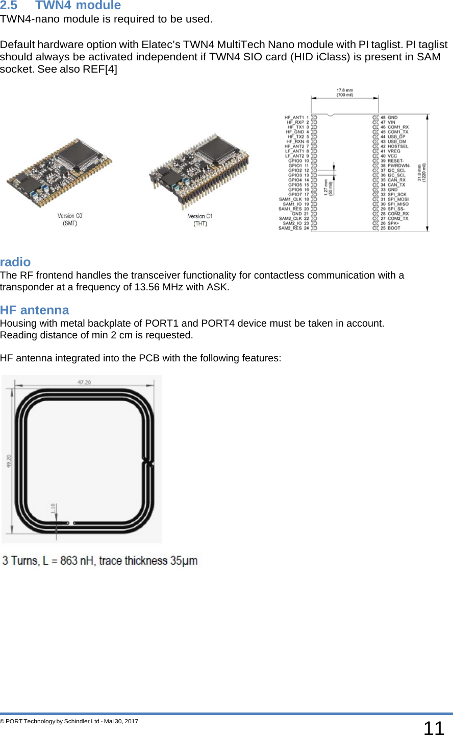 Page 11 of Schindler elevators PCR2TWN4 Card reader module PCR2-TWN4 User Manual Users manual