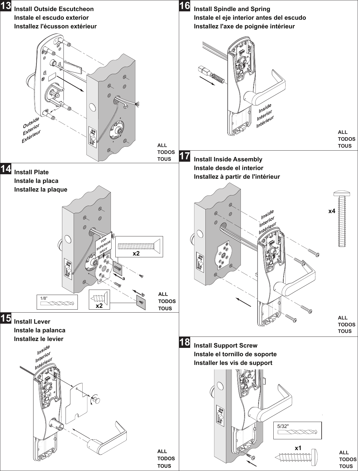 Page 4 of 8 - Schlage Electronics  Mechanical Installation Manuals AD-Series Cylindrical 102104